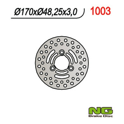 Tarcza hamulcowa przód suzuki ltz 250/400, lta 400/500, ltf 400/500 (170 x48x3)(3x10,50mm)