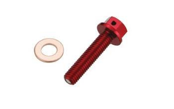 korek spustowy oleju honda crf 150 r '07-'16 ( z magnesem) kolor czerwony (mdp-01rd) - promocja