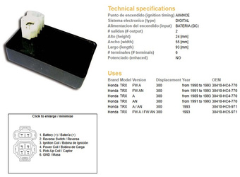 Dze moduł zapłonu cdi honda trx300 89-93