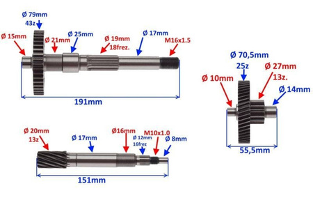 Przekładnia tylna do skutera 2T 50 cm z Wahaczem