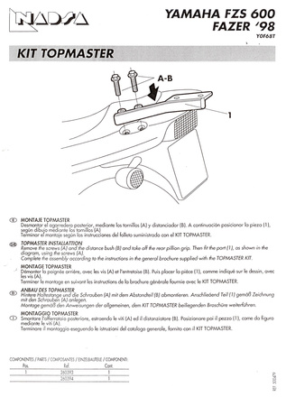 Stelaż kufra tylnego Shad do Yamaha Fazer 600 ( 98 - 00 )