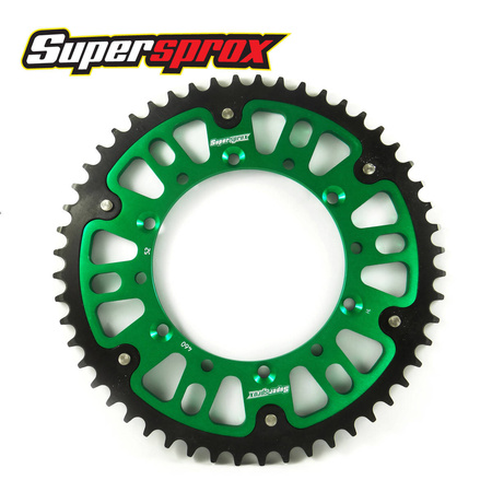 Zębatka tylna 489 49 stealth (stalowo-aluminiowa) kawasaki kx/kxf `84-18 (jtr460.49) kolor zielony