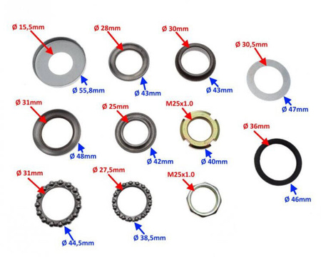Łożyskowanie kierownicy do Longjia LJ50QT-9M kpl