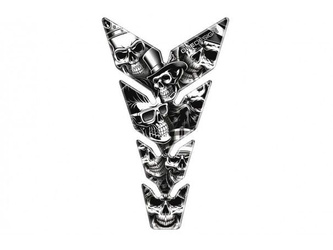 Uniwersalny Tankpad (Skull Party Bw) Puig Czarny