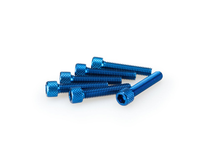 Śruby z anodyzowanego aluminium blister 6 śrub imbusowych m6x30mm niebieskie