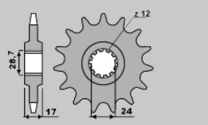 Zębatka przednia 295 14 18nc (łańc. 530)