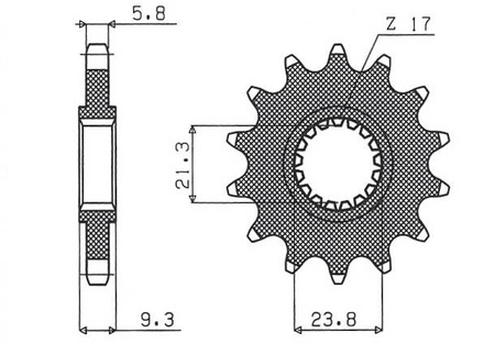 Zębatka przednia 342 15 honda cr 250 '88-'07, crf 450 r/x '02-'18, trx450r (jtf284.15) (łańc. 520) (34215jt)