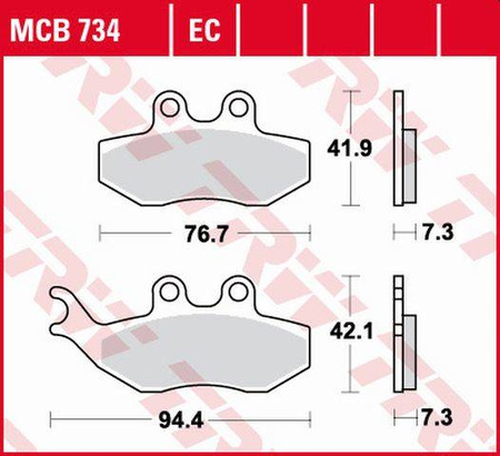 Klocki hamulcowe kh194 organic aprilia sx 50 14-, yamaha dt 50 04-08, tzr 50 03-20, xt 125 05-11, przód (promocja)