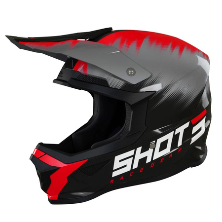 Kask enduro Shot Furious Versus czarny/szary/czerwony połysk