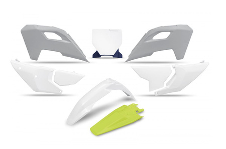 Komplet Plastików Husqvarna Tc 125 / 250 '23-'24, Fc 250 / 350 / 450 '23-'24, Fx 350 / 450 '23-'24, Tx 300 '24, Kolor Oem Biały Żółty