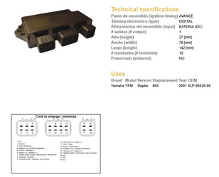 Dze moduł zapłonu cdi yamaha yfm660 raptor 01 (oem-5lp-85540-00)