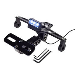 Uchwyt tablicy rejestracyjnej uniwersalny z led czarny