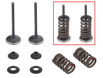 ZAWORY WYDECHOWE (KOMPLET 2 SZT. ZAWORÓW ZE SPRĘŻYNAMI I PODKŁADKAMI) HONDA CRF 450R '07-'08 STALOWE (MX-09501E) (30X4,98X84,3MM)