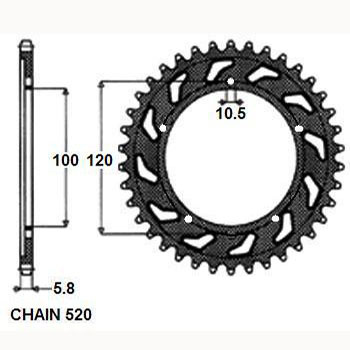 Zebatka napedzana stalowa sunstar sunr1-3430-42