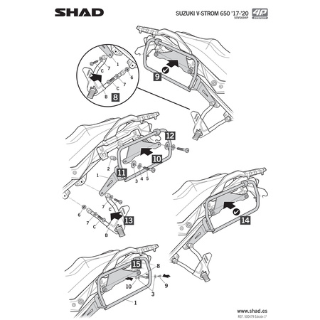 Stelaż do kufrów bocznych Shad 4P Terra do Suzuki V-Strom DL650