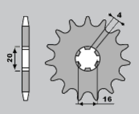 Zębatka przednia 416 13 suzuki rm 80/85 '89-'08 (-1)
