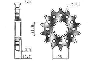 Zębatka przednia 2172 16 yamaha fz6 '09-, xj6 '09-'15 (jtf1581.16) (mod. Łańc. 520) (217216jt)