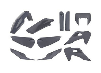 Komplet plastików husqvarna te/fe tpi '20-'23 w zestawie osłona lampy przedniej (8398900006) i osłony amortyzatorów (8398600004) kolor szary (n-grey)