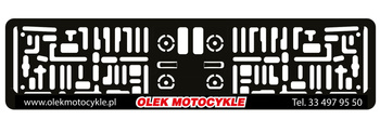 RAMKA POD TABLICĘ REJESTRACYJNĄ SAMOCHÓD KOLOR CZARNY Z LOGO OLEK MOTOCYKLE
