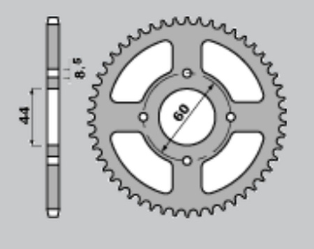 Zębatka tylna 832 45 yamaha mbk (832-45) yamaha dt 80 mx