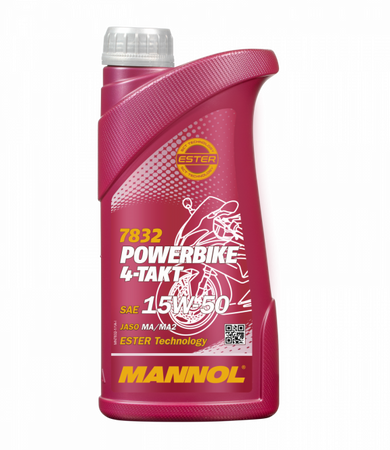 Mannol olej silnikowy 4t motorbike 15w50 1l ester + ma2 semisyntetyk (7832) (12)