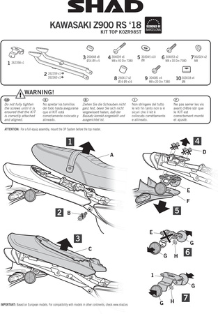 Stelaż kufra tylnego Shad do Kawasaki Z900RS 2018