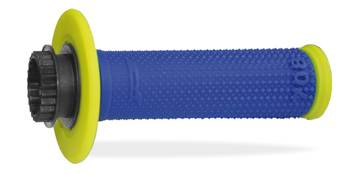 Manetki pg708 off road z blokadą sclock-on + 6 adapterów rolgazu (22+25mm) kolor niebieski zółty dwuskładnikowe fluo (708-325)
