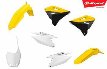 Komplet plastików suzuki rm 125/250 '01-'08 restyling na rmz 450 '22' kolor żółty/czarny/biały