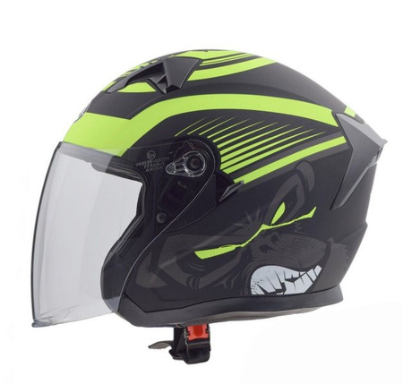 Kask otwarty na skuter quad motocykla czarny-zółty mat