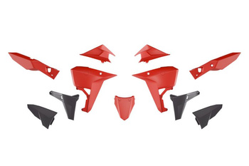 KOMPLET PLASTIKÓW (REVOLUTION) (BEZ PRZEDNIEGO BŁOTNIKA) KOVE X PRO / RALLY 800 '24-'25 KOLOR CZARNY / CZERWONY