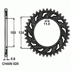 Zebatka napedzana stalowa sunstar sunr1-3435-40