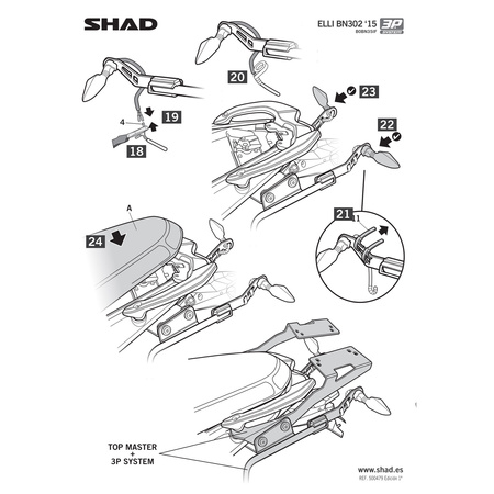 Stelaż do kufrów bocznych Shad 3P do Benelli BN302