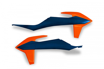Osłony chłodnicy ktm sx/sxf(sx-f) 125/150/250/350/450 '19-'22, exc 125 '20-'21, exc/excf(exc-f) 150/250/300/350/450/500 '20-2023 kolor oem (niebieski/pomarańczowy)