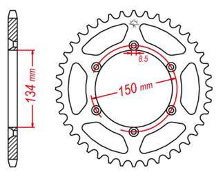 Zębatka tylna aluminiowa kolor czarny 489 51 kawasaki kx/kxf 125/250/450 '83-'22 (jtr460.51)