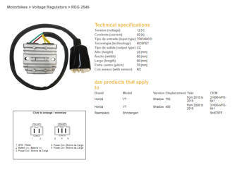 Dze regulator napięcia honda vt 750c shadow '10-'18 (31600-mfe-641) 12v50a (mosfet)