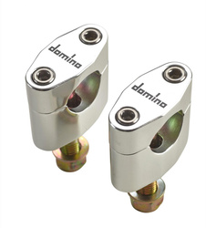 DOMINO PODWYŻKI KIEROWNICY ZE ŚRUBAMI NA KIEROWNICE 28MM, WYSOKOŚĆ 20MM KOLOR SREBRNY