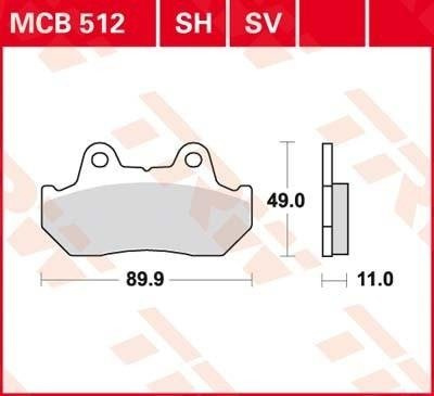 KLOCKI HAMULCOWE MOTOCYKLOWE HONDA TRW MCB512SV