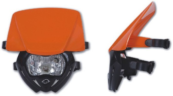 Lampa z owiewką UFO Panther Dual enduro cross pomarańczowo-czarna
