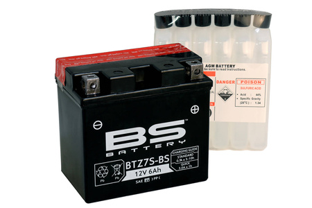 Bs akumulator btz7s-bs (ytz7s, ytz7s-bs) 12v 6ah 112x69x103 bezobsługowy - elektrolit osobno (130a) (6) ue2019/1148