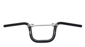 Kierownica aluminiowa z poprzeczką pit bike 's' kolor czarny (szer. 630mm, wys. 166mm) (sh196061bk)