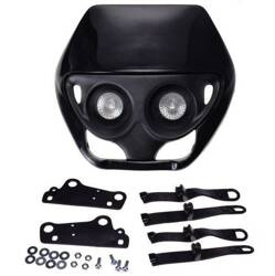 Owiewka z halogenami do motocykla 12V czarna