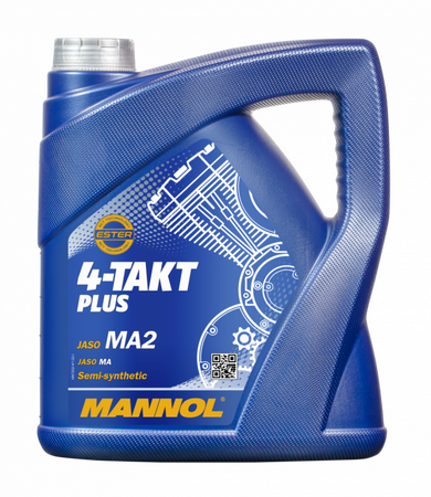 Mannol olej silnikowy 4t plus 10w40 4l (api sl, jaso ma/ma2) semisyntetyk (7202) (4)