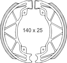 Szczęki hamulcowe derbi25/50/125/150 piaggio50/125/180 vespa 50/125 (140x25mm) (ft 0300)