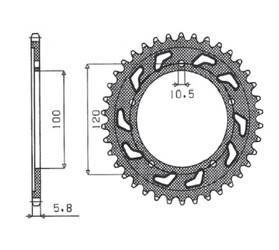 Zębatka tylna 4396 42 (jtr703.42) (łańc. 520) (439642jt)