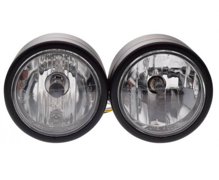 Lampa przód H7+H4 ECE 110 mm 2 szt. zestaw czarny mat