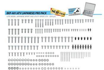 komplet śrub, nakrętek, podkładek, kołków i zawleczek do quadów/atv japońskich (227 elementów)