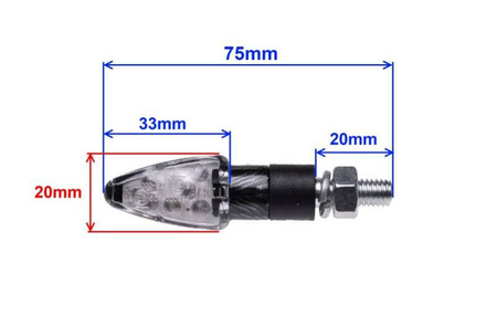 Kierunkowskaz led mini carbon biały klosz