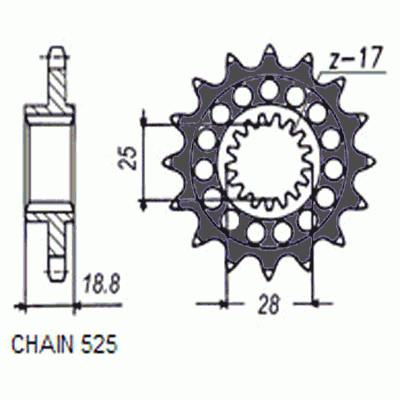 Zebatka napedowa sunstar sunf422-16