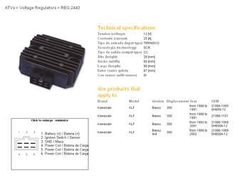 Dze regulator napięcia kawasaki klf300 bayou 88-02 (21066-1089) kef300 lakota '95-'03 (sh650a-12)