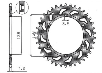 Zębatka tylna 4365 41 suzuki dr 650 se '96-'12 (jtr1791.41) (łańc. 525) (436541jt)